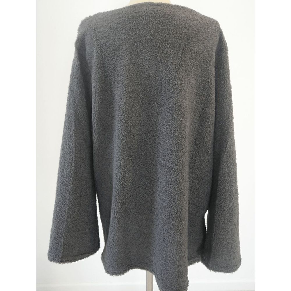 Women's V-neck Long Sleeve Furry Pullover Sweater XL - Picture 2 of 7